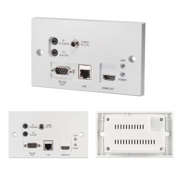 CYP HDMI over Single CAT HDBaseT (up to 100m) Wallplate Receiver with Bi-Directional PoE